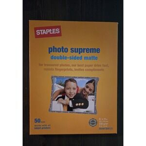 STAPLES Photo Supreme 8.5 x11 Double-Sided Matte 50‎ Sheets (New)